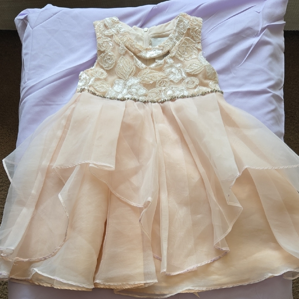 Elegant Cream Lace Kids Dress